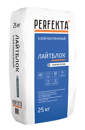 Клей монтажный Лайтблок Зимняя серия PERFEKTA (цвет Белый), 25 кг