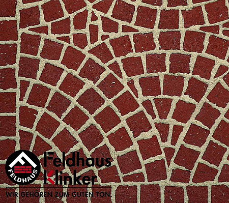 Клинкерная брусчатка Feldhaus Klinker (цвет Красный) "gala plano" M402DF 240х118х52 мм