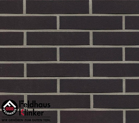 Клинкерная плитка Feldhaus Klinker (цвет Черный) гладкая anthracit liso R700DF9 240х52х9 мм