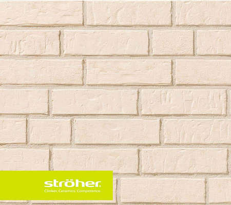 Клинкерная плитка Stroeher (Цвет Белый) Ручной формовки kalkbrand 7470(351) 240х71х14 мм