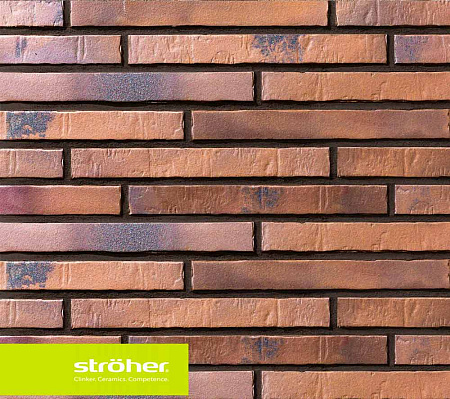 Клинкерная плитка Stroeher (Цвет Бежевый, коричневый) Фактурная Glanzstueck 2452 (N5) 440х52х14 мм