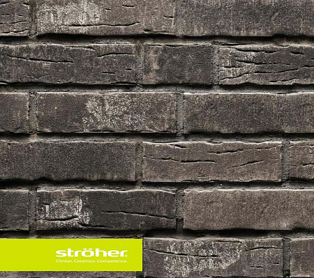 Клинкерная плитка Stroeher (Цвет Серый) Ручной формовки platingrau 7370(375) 240х71х14 мм