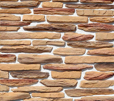 Искусственный камень White Hills Айгер (Цвет Коричневый, Бежевый) Ригельный крипич (лапша), Сланец, Скала WH_Ай 540-50