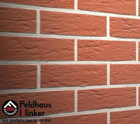 Клинкерная плитка Feldhaus Klinker (цвет Красный) ручной формовки carmesi senso R440NF9  240х71х9 мм